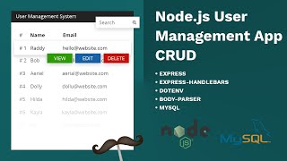 User Management System – Nodejs Express MySQL amp ExpressHandlebars [upl. by Lahcim]