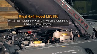 RIVAL 4x4 Hood Lifts fit all 20182024 Jeep Wrangler JL excluding Rubicon 392 models [upl. by Wharton776]