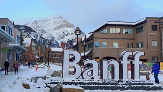 Banff Canada  Walking tour of the Banff town 4K canada Alberta banff [upl. by Adiuqram]