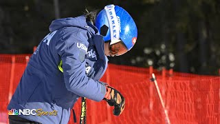 Mikaela Shiffrin crashes out in scarylooking Cortina downhill fall  NBC Sports [upl. by Anna-Diane]