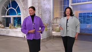 Bob Mackies Embroidered Dolman Sleeve Fleece Jacket on QVC [upl. by Daveen]