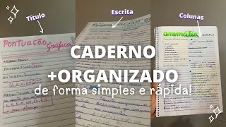 como ter o CADERNO LINDO E ORGANIZADO simples e rápido✨ [upl. by Nnahtur734]