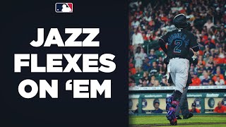 Hes SHOWING OFF Jazz Chisholm Jr crushes 2 homers in Houston [upl. by Gnort]