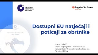 Predavanje 2  Dostupni EU natječaji i poticaji za obrtnike [upl. by Elahcim885]