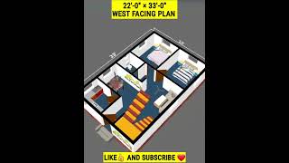 22 x 33 house plan 22 x 33 ghar ka naksha 22 x 33 home design buildmyhome shorts trending dj [upl. by Walkling265]