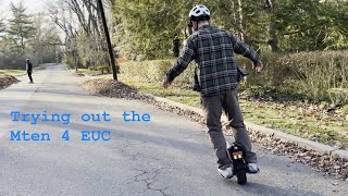 Mten 4 first ride and thoughts from a first time EUC rider [upl. by Higgs]