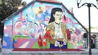 RTV Cetinje  Završen mural posvećen Jeleni Vicković [upl. by Togram]