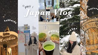 Japan Travel Vlog 1 🇯🇵 first snow hokkaido winter exploring sapporo hakodate lake toya 🌊 [upl. by Belvia]