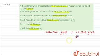 A Those genes which are present on Y chromosomes of human beings are called holandric genes R H [upl. by Bax]