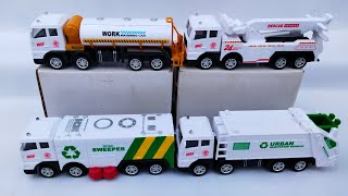 4 New non Rc Diecast Trucks model  road sweeper construction vehicle Water tanker Asmr unboxing [upl. by Ardnossak992]