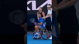 Novak Djokovics CHAOTIC wheelchair shot 😂 [upl. by Yrohcaz]