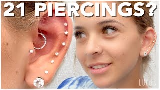 21 Piercings In ONE DAY INSANE [upl. by Nelleyram331]