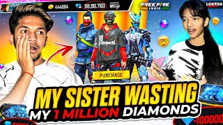 Free Fire Challenging My Sister To Waste 1 MILLION DIAMONDS 💎 In 10 Min 😱 Lokesh Gamer [upl. by Dranyar986]