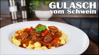 GULASCH vom SCHWEINENACKEN  sehr zart und lecker [upl. by Japeth]