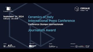 Ceramics of Italy International Press Conference  Cersaie 2024 English version  24092024 [upl. by Okechuku]