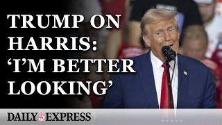 Trump says he is better looking than Kamala Harris in strange speech [upl. by Siro]