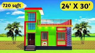 24x30 House Plan  24x30 Ghar ka Naksha  2430 house design  720 Sqft [upl. by Zea]