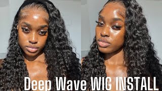 Beginner Friendly  DEEP WAVE FRONTAL WIG INSTALL  UPretty hair [upl. by Gustaf647]