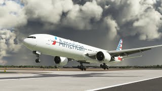 low landing of an American Airlines boeing 777 airplane [upl. by Yelda]