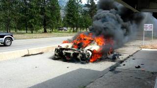 Ferrari Enzo burns in Okanagan Falls BC [upl. by Delle243]