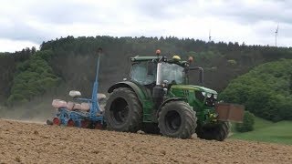 Mais legen 2018  John Deere 6130R mit 6 reihigem Maissägerät [upl. by Aniral]