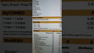 McDonalds Prices Paceville 2024 malta stjulians [upl. by Notnerb]