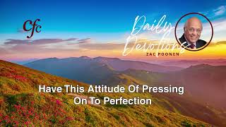 January 19  Daily Devotion  Have This Attitude Of Pressing On To Perfection  Zac Poonen [upl. by Buyer]