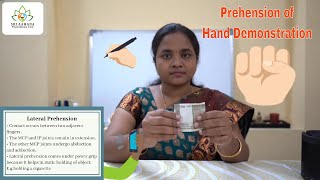 Prehension of hand Demonstration  Sri Aahana Physiotherapy Academy [upl. by Nlycaj]