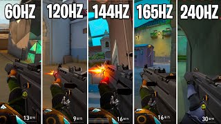 Valorant 60hz vs 120hz vs 144hz vs 165hz vs 240hz [upl. by Reivaxe]