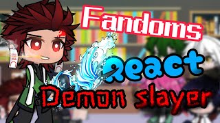 Fandoms react to demon slayer Tanjiro angstgachalife 2reaction vidpart 2 [upl. by Sharon]