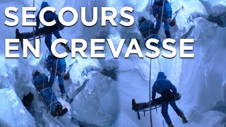 Secours en montagne Crevasse dans la Vallée Blanche Chamonix MontBlanc Emmanuel Cauchy PGHM [upl. by Nightingale502]