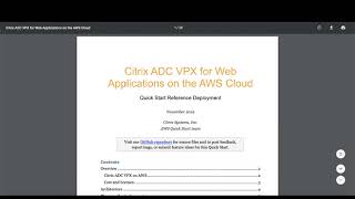 AWS QuickStart for Citrix ADC Simple and Speedy deployment of Citrix ADC VPX for web applications [upl. by Mulry547]