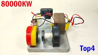 Diy Most Powerful Top4 Free Electricity 220V 80000KW Generator At Home [upl. by Hathcock]