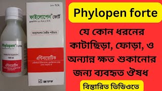 Phylopen forte Suspension Bangla শিশুদের কাটাছিড়া ফোড়া সহ যে কোন ক্ষত শুকানোর ঔষধ [upl. by Schaffer63]