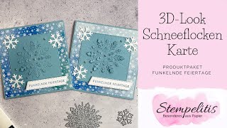 Funkelnde Feiertage  Weihnachtskarte im 3D Look  Stampin Up von Stempelitis [upl. by Ettezoj851]