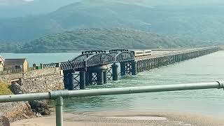 class 158 crossing barmouth bridge train trainspotting railway [upl. by Hussey551]