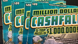 BIG WIN 3 x 20 MILLION DOLLAR CASHFALL  PA LOTTERY SCRATCH OFF TICKETS 💥💥💥 [upl. by Allegna81]