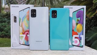 Samsung Galaxy A71 vs A51 ¿Cuál DEBES COMPRAR [upl. by Airdnekal]