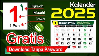 KALENDER 2025  Kalender 2025 lengkap dengan Libur nasional Hijriyah Jawa  Template Download CDR [upl. by Aicsile]