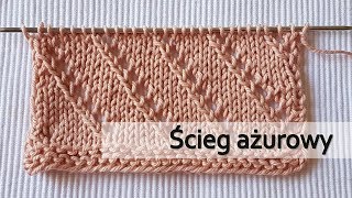 Prosty ścieg wzór ażurowy na druty Knitting stitch [upl. by Nolyak300]