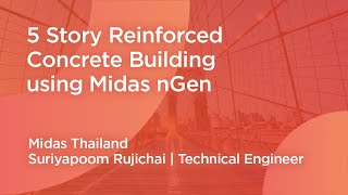 Midas Thailand 5 Story Reinforced concrete Building using Midas nGen [upl. by Thaddaus]