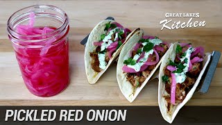 Easiest Pickled Red Onions  Best Recipe for Tacos [upl. by Arocet40]