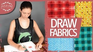 How to draw fabrics  Fashion drawing with markers  Justine Leconte [upl. by Audra]