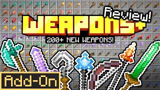 WEAPONS  ADDON Brings 200 Weapons to Minecraft Bedrock [upl. by Leafar667]