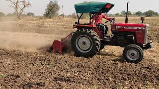 Massey Ferguson 241 di dynatrack 5 feet rotavator performance in hard soil gear M1 [upl. by Sacci]