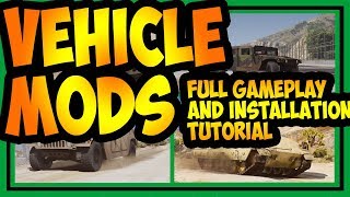 how to install Grand theft Auto gta 5 V US Military Vehicle mod packFull installationGameplay [upl. by Airel]