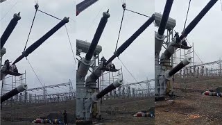 500000Volts HVDC Transformer Bushing Mounting 300MVA Single Phase Converter HVDC Transformer work [upl. by Intisar844]