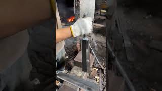 Thermal installation process of steel knife wood handle [upl. by Noirred]