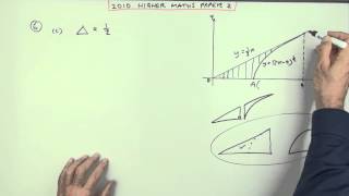 2010 SQA Higher Maths paper 2 no6 Area between curves [upl. by Baruch]