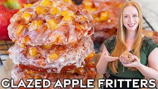 The Best Glazed Apple Fritters Super Soft amp Fluffy Apple Donuts [upl. by Aihseyn]